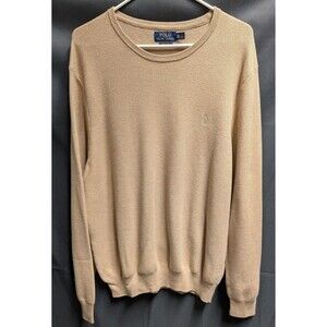 Polo Ralph Lauren Tan Pima Cotton Pullover Sweater Men Size 2XL